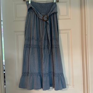 Sea spice, maxi skirt, denim blue, large